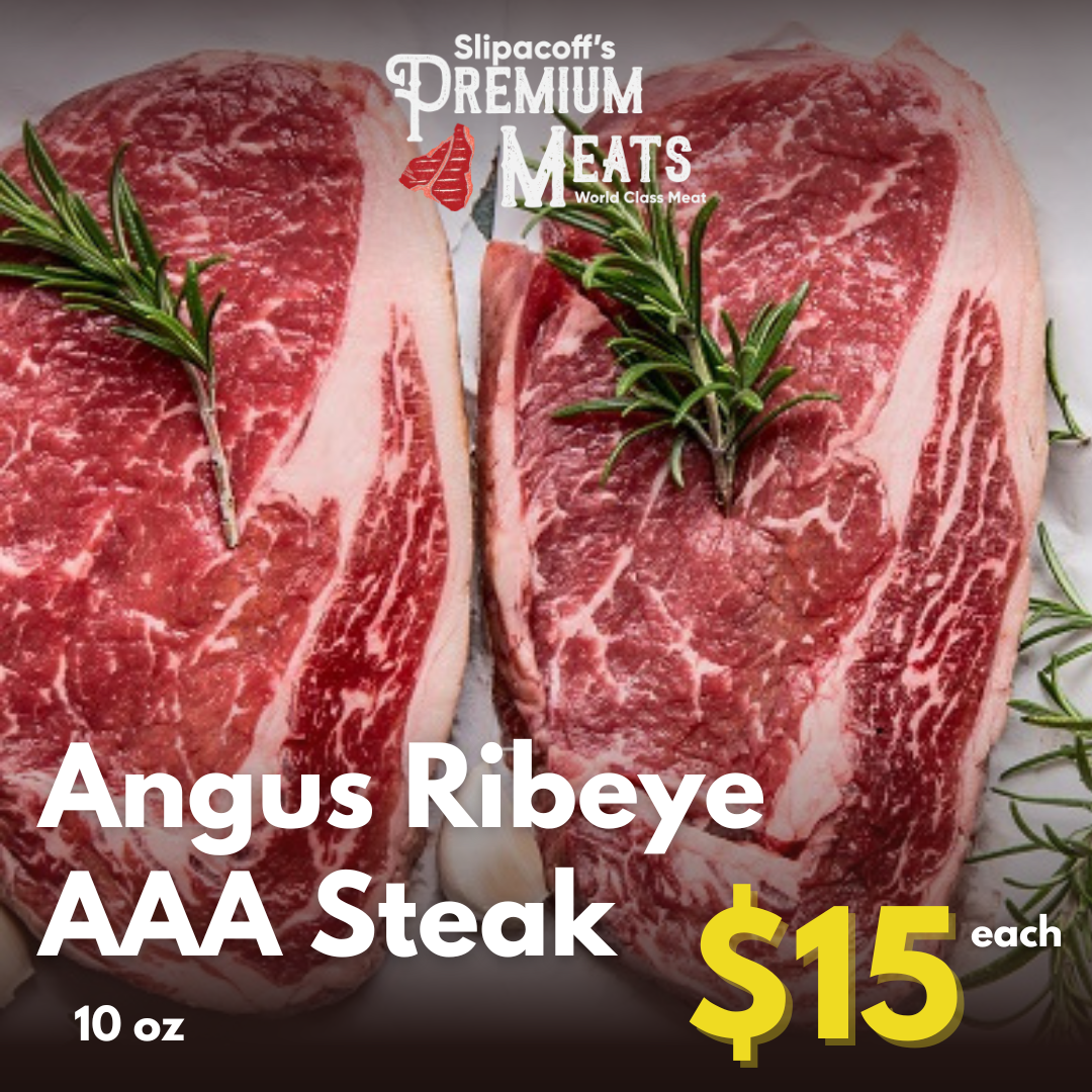  SALES EVENT 10 oz Ribeye Steak for 15 Slipacoff's Premium Meats