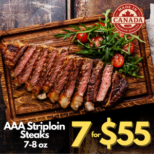 AAA Angus Striploin Steak 7-8 oz - 7 for $55