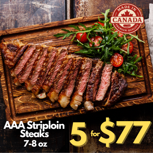 AAA Angus Striploin Steak 7-8 oz - 5 for $77