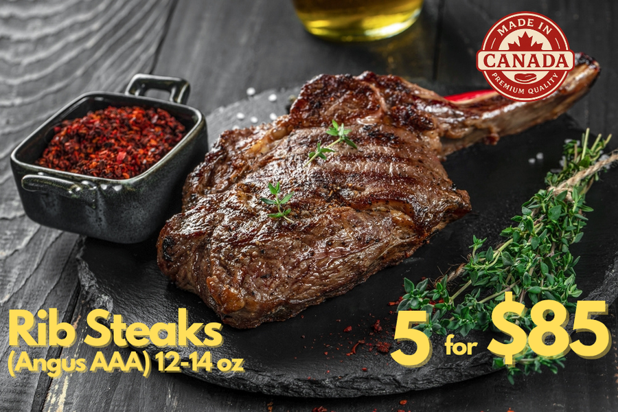 AAA Angus Beef Rib Steaks 12-14 oz - 5 for $85