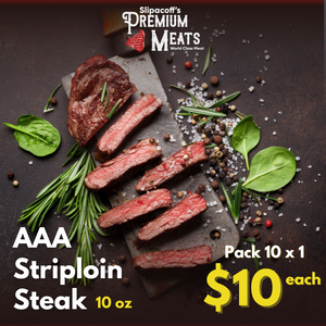 Striploin Steak AAA 10 oz (Pack of 10) $10 each