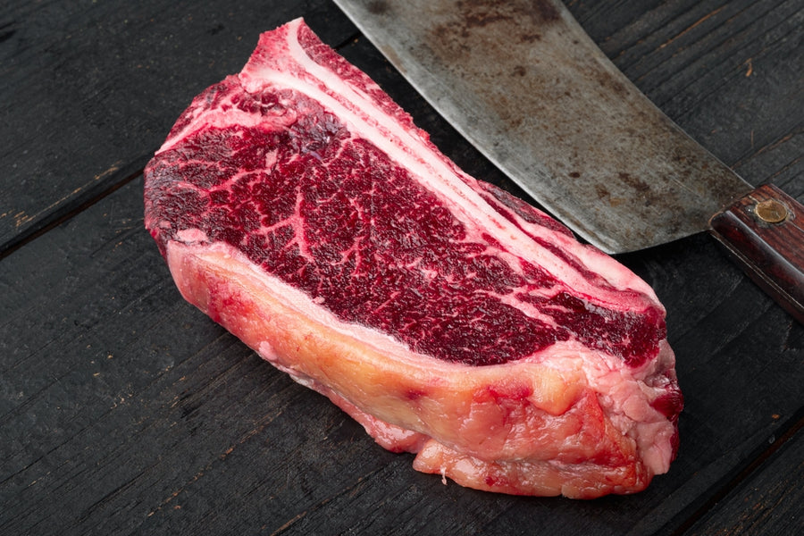 AAA Angus Beef Striploin Steaks Bone In