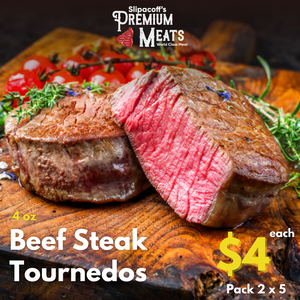 Beef Steak Tournedos 4 oz (10 pieces) $4 each